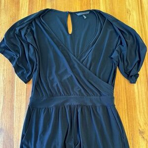 White House Black Market V-Neck Black Romper